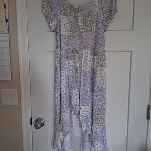 Art Class Lavender and White Patchwork Dress